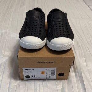 Native Kids Sneakers - Jet Black and Shell White